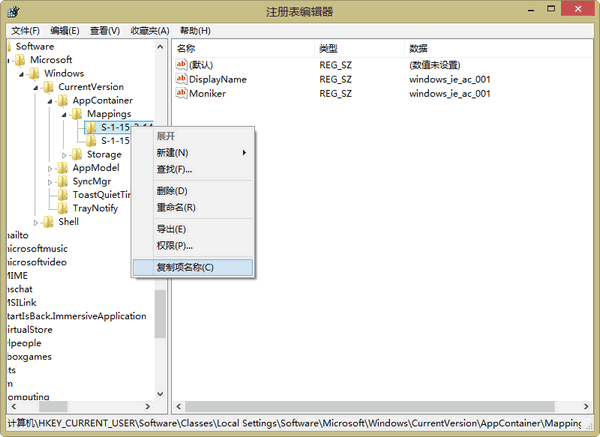 在注册表中获取应用的SID